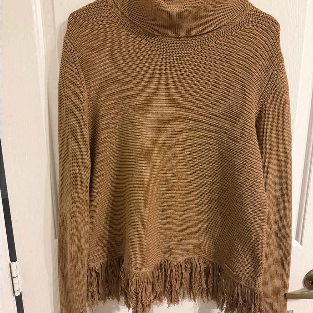 Michael Kors Fringed Tan Sweater